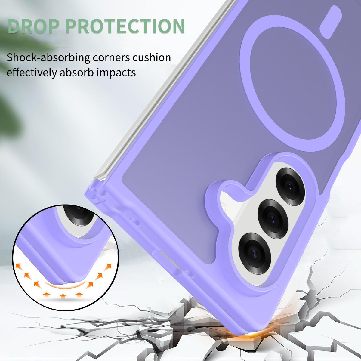 Magnetic Matte Semi-transparent Phone Case For Samsung Galaxy Z Flip_voghion.com