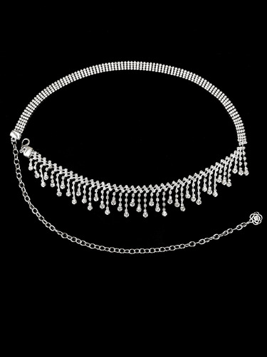 Belly dance waist chain tassel raindrop diamond chain rhinestone dance practice practice fashion daily skirt chain