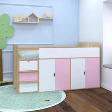小户型男女儿童床半高床楼梯衣柜一体多功能组合带书桌省空间