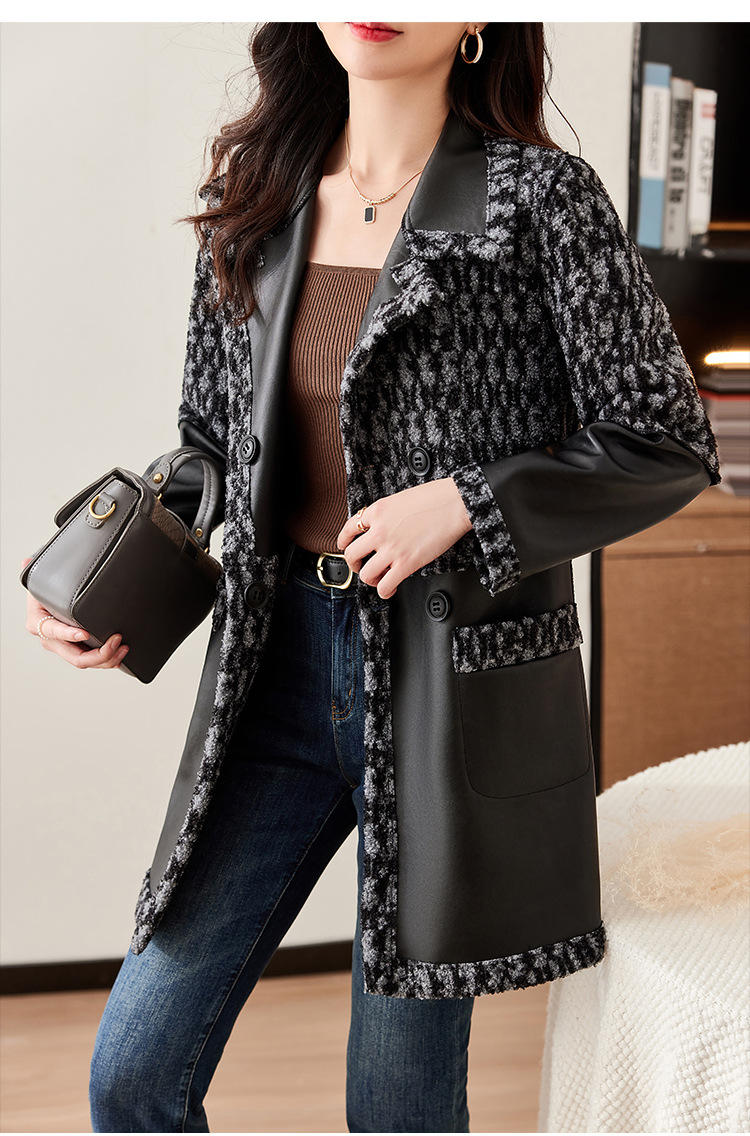 Women's Clothing new double sided Haining leather jacket_voghion.com