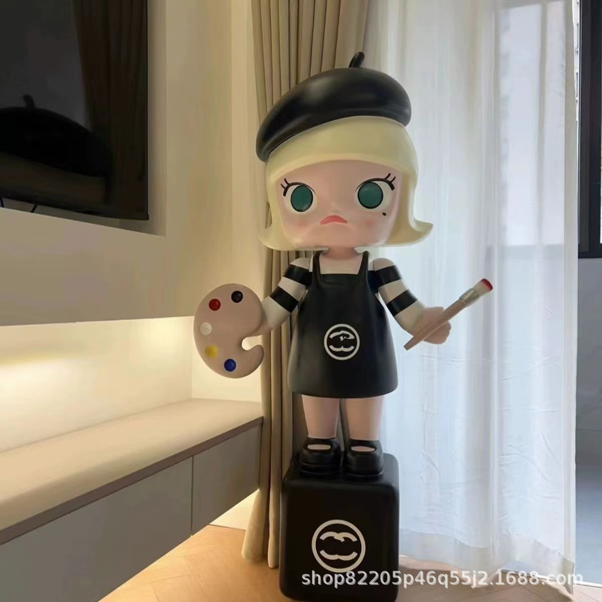 Bubble Molly pintor princesa de alto valor muñeca de dibujos animados sala de estar gabinete de televisión adornos de suelo