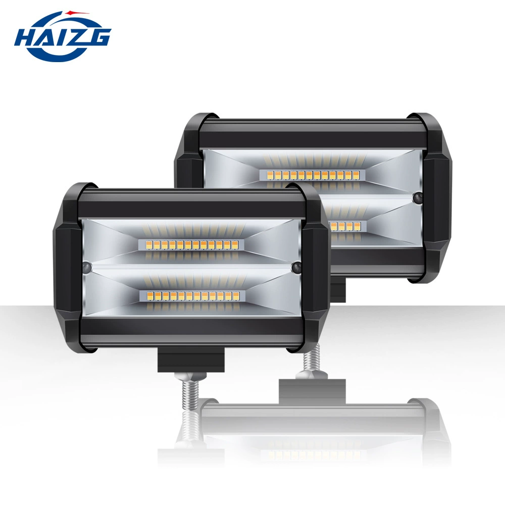 HAIZG трансграничная поставка двухрядная 72 Вт полоса света 24 бусины рабочий свет двухцветная вспышка Светодиодный прожектор свет внедорожника