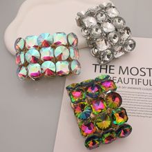 跨境 欧美夸张大方 手链闪耀卫星石玻璃钻弹力松紧手镯女批发