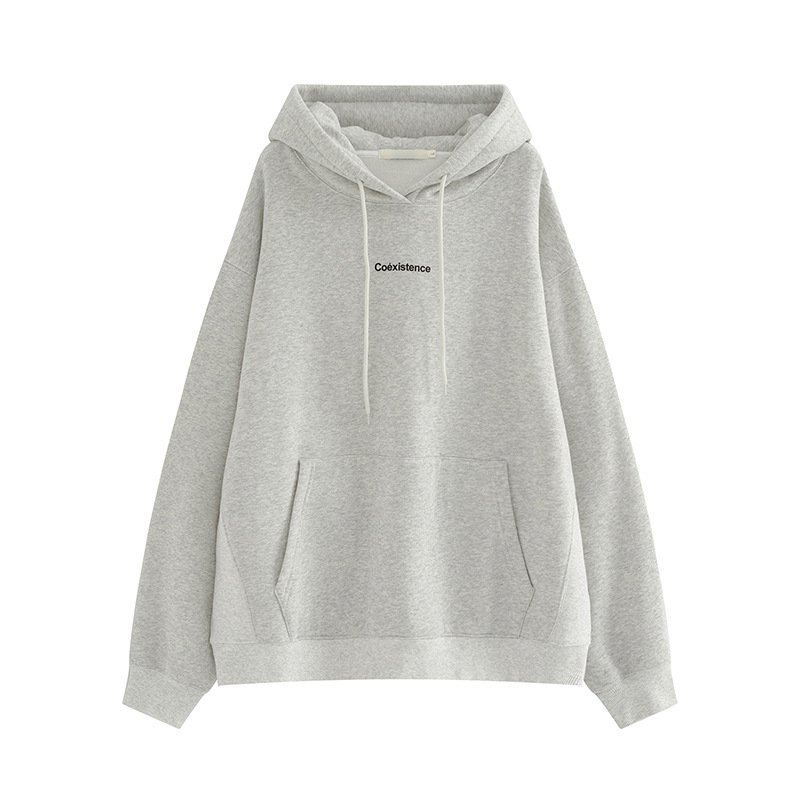 Suéter con capucha forrado de vellón para mujer Otoño e Invierno estilo coreano suelto nuevas mujeres INS pareja Estudiante ropa de mujer Sudeste Asiático Comercio exterior