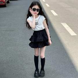 上衣92棉8氨纶~女童半身裙蓬蓬裙女孩蛋糕裙洋气童装