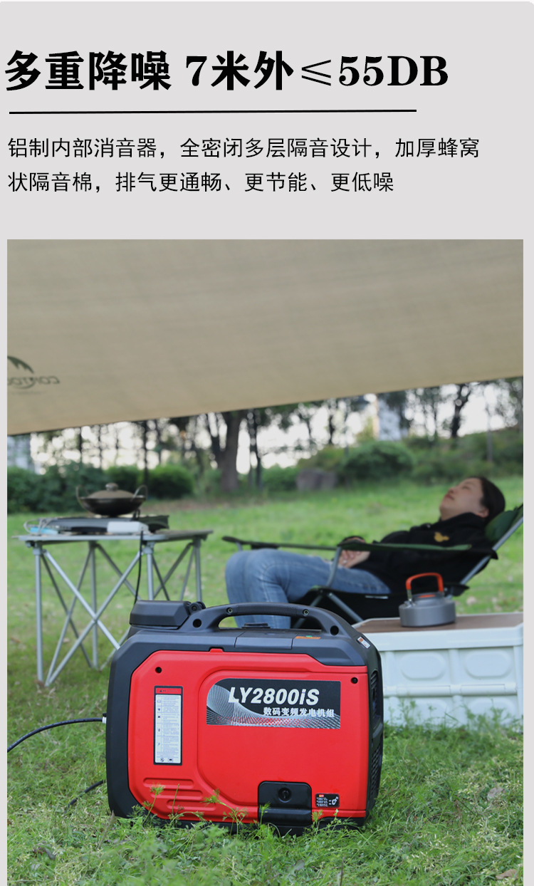 Longyu Mini Small Gasoline Generator 220V Low Noise Variable Frequency Outdoor RV Camping Portable All-Copper Motor