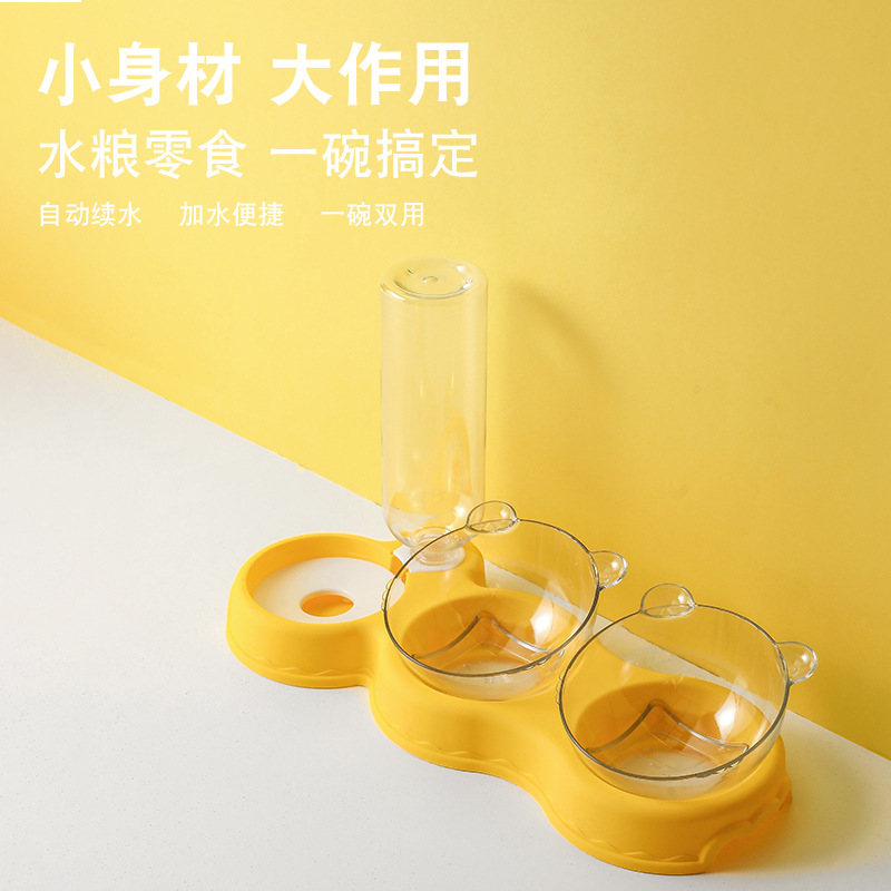 Dos cuencos automáticos para gatos, bebederos para gatos, cuencos para perros, cuencos para gatos, bebederos para suministros para gatos