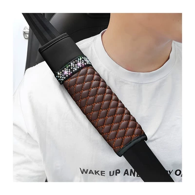 New Car Seat Belt: Seat belt shoulder pad - brown-2265