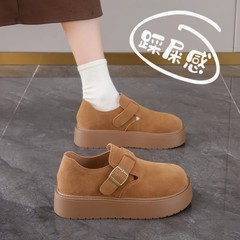 厚底勃肯鞋女款2025秋季新款棕色休闲鞋子女懒人一脚蹬博肯鞋单鞋
