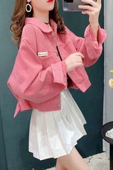 小个子短款牛仔外套女春秋季2025新款韩版宽松炸街夹克上衣ins潮