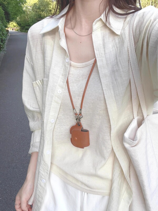 Cotton and Linen Long-Sleeved Sun Protection Shirt for Women in Summer, Thin, Loose, Lazy and Relaxed Outer Shirt and Suspender Two-Piece Suit