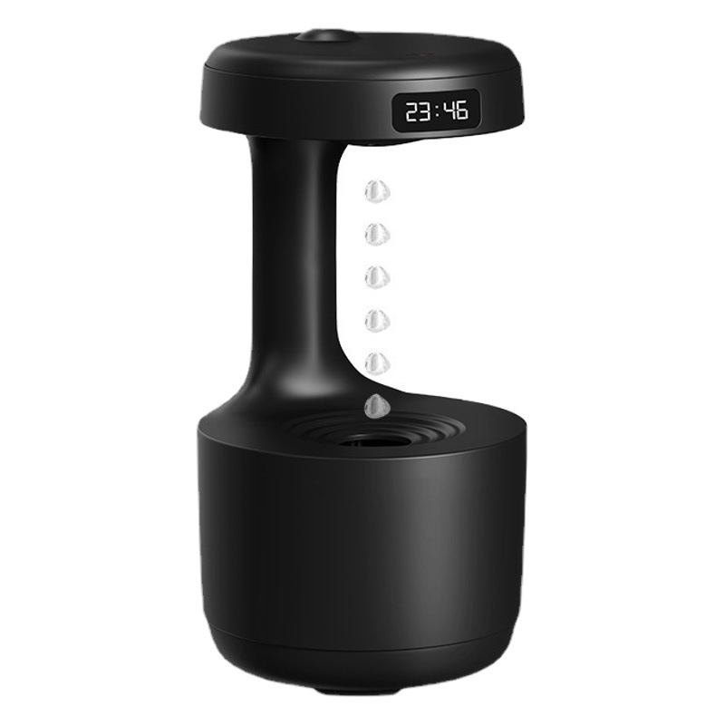 Al por mayor nuevo negro pequeño regalo escritorio hogar Oficina Mute spray anti-Gravedad gota de agua reflujo humidificador