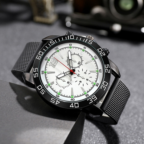 Foreign trade cross-border cool series men's mesh strap watch men's casual business luminous watch manufacturer wholesale