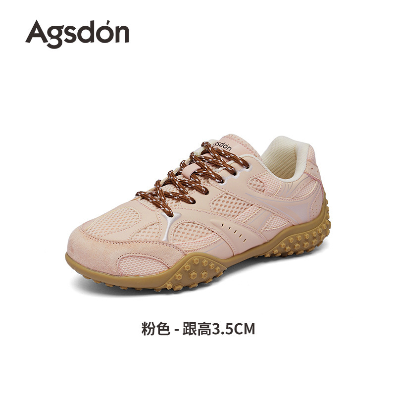 奥古狮登厚底德训鞋女2025新款秋季白色复古休闲鞋芭蕾登山运动鞋|undefined