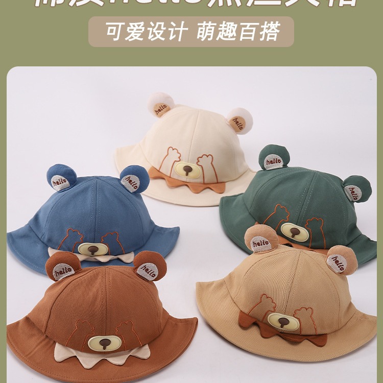 Sombreros para bebés primavera y otoño sombreros para bebés sombreros para bebés varones sombreros para bebés osos sombreros para niños al aire libre sombreros de pescadores