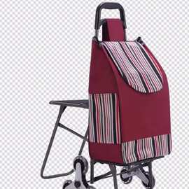 折叠带座椅老人买菜车可坐加大购物车休闲有凳拉杆车手拉车跨境