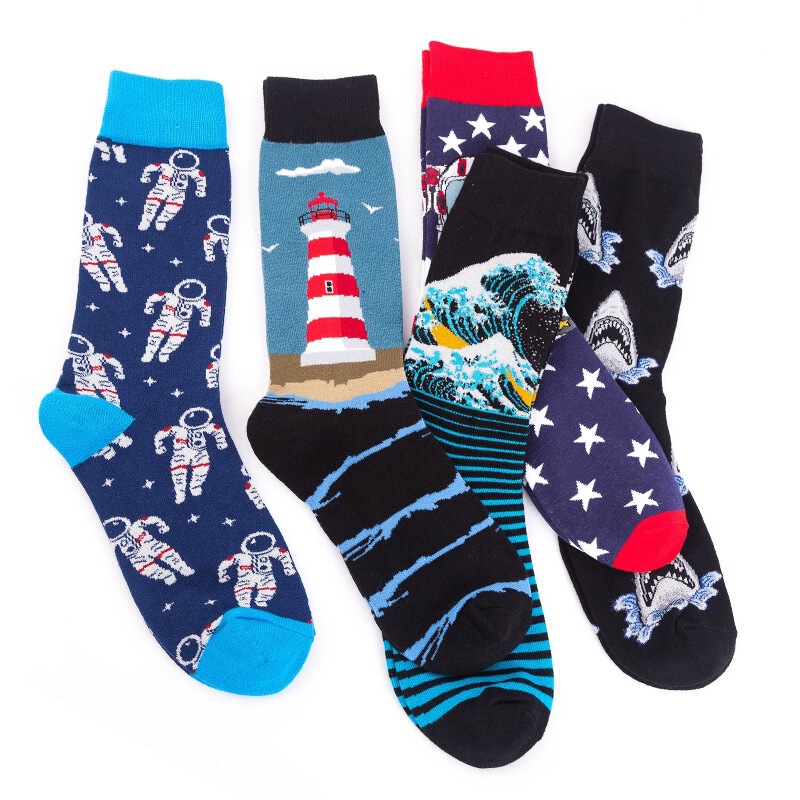 Amazon cross-border mid-calf socks, autumn/winter collection, men's and women's styles, trendy long socks, wholesale for export Amazon cross-border mid-calf socks, autumn/winter collection, men's and women's styles, trendy long socks, wholesale for export