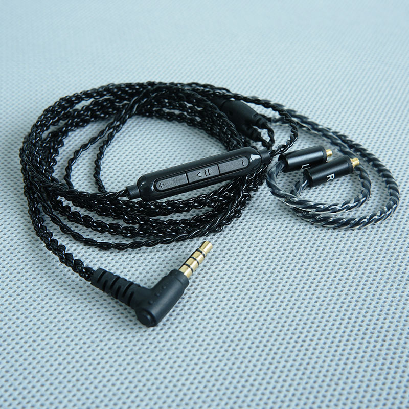 Headphone Upgrade Cable Four-Strand Oxygen-Free Copper Mmcx/0.78/0.75 Pin Wire Controlled Hifi Headphone Cable 3.5 Plug