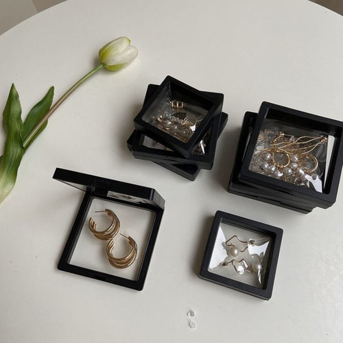 Dropshipping PE Film Suspension Packaging Box Transparent Jewelry Earrings Rings Bracelets Bracelets Anti-Oxidation Storage Box