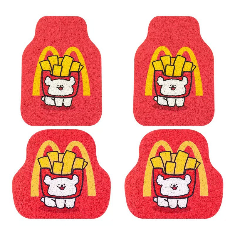 Universal Car Floor Mats with Cute Cartoon Designs, Anti-Dirt and Easy to Clean, Can Be Cut to Size, Suitable for Car Interiors