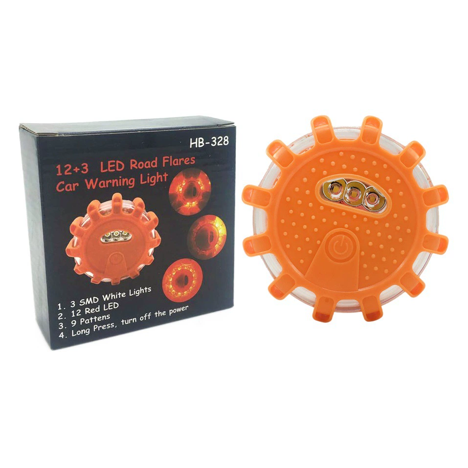 Трансграничный источник Светодиодная дорожная вспышка батареи 3AAA аварийно-спасательная сигнальная лампа