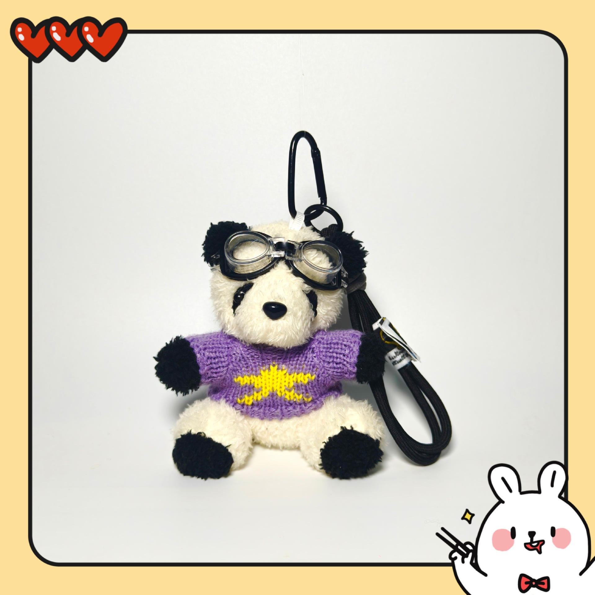 Pandas pilotos lindos colgantes de peluche llaveros muñecas colgantes bolsos colgantes para chicas regalos creativos para parejas