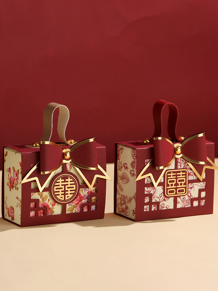 Caja de dulces de boda atmósfera caja de regalo de dulces portátiles caja de embalaje de boda caja vacía caja de cartón bolsa de dulces de boda