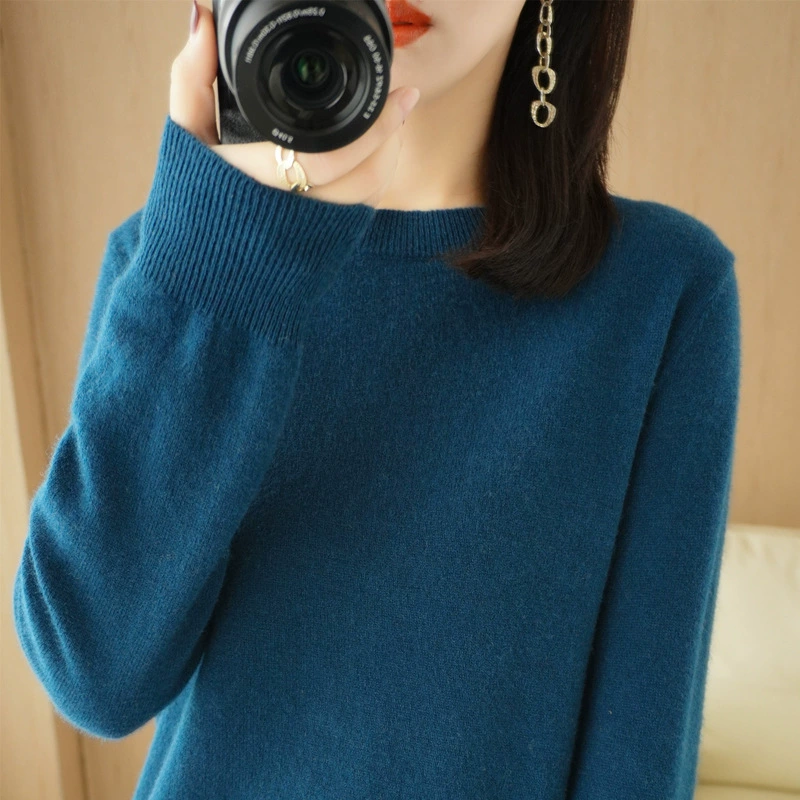 Свитер с круглым вырезом женский трикотажный женский осенне-зимний новый стройный с короткими рукавами рубашка с короткими короткими большими разрядами