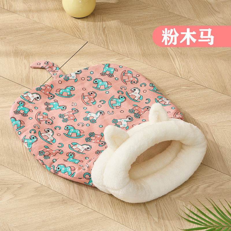 La camada para gatos es cálida en invierno, la perrera semicerrada, los modelos de otoño e invierno de sueño profundo, los gatos pueden perforar el túnel, la cama, el saco de dormir para gatos