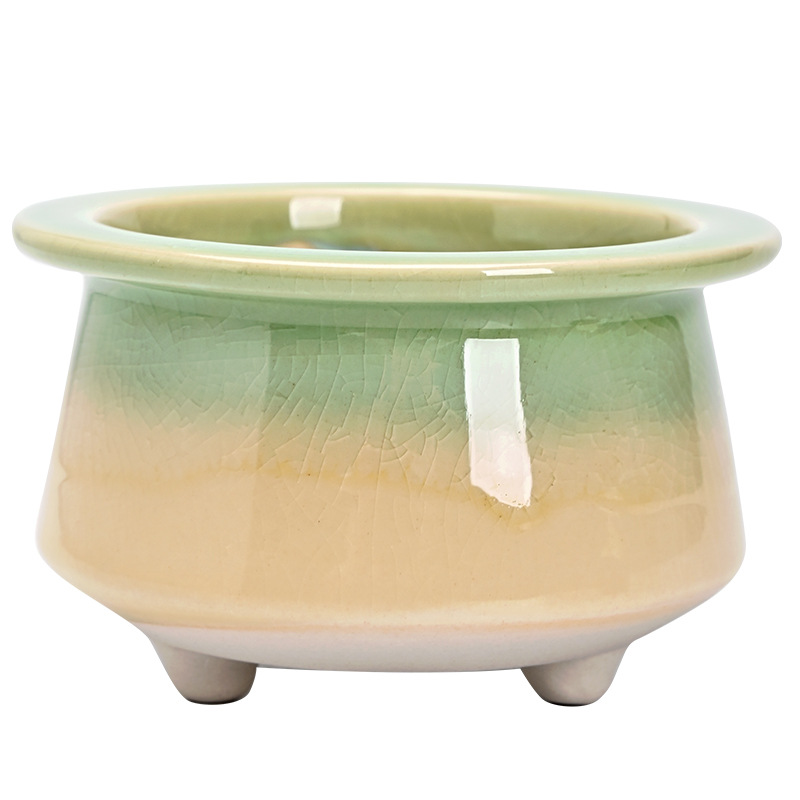 Macetas carnosas agrietadas en hielo, cerámica doméstica, arcilla transpirable, cerámica gruesa, control de raíces, pilas viejas, lavabo especial, liquidación, venta al por mayor