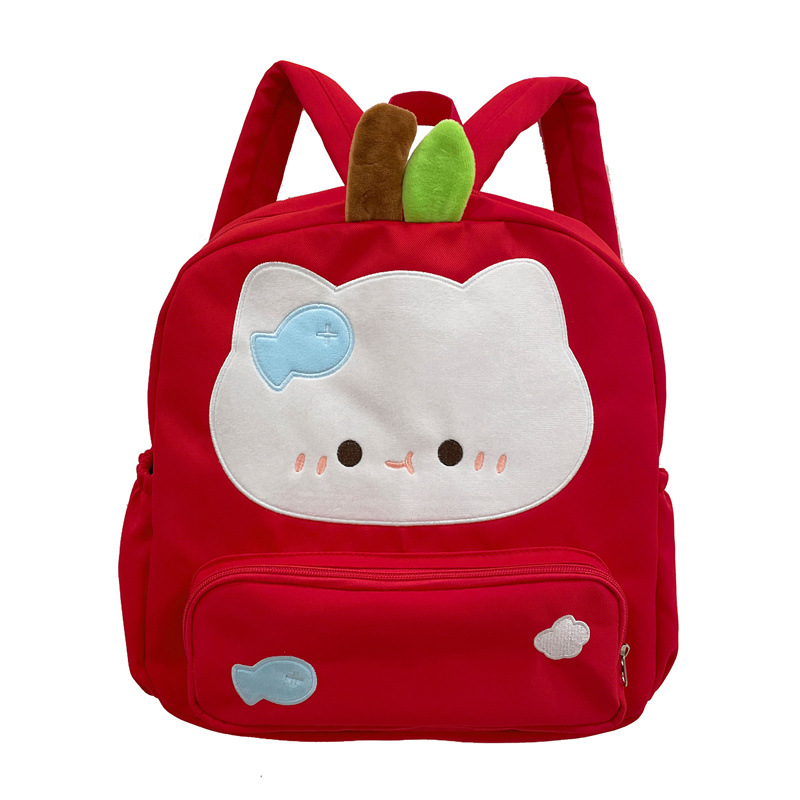 Original lindo gato de manzana mochila de dibujos animados estudiantes de viaje libro mochila de gran capacidad