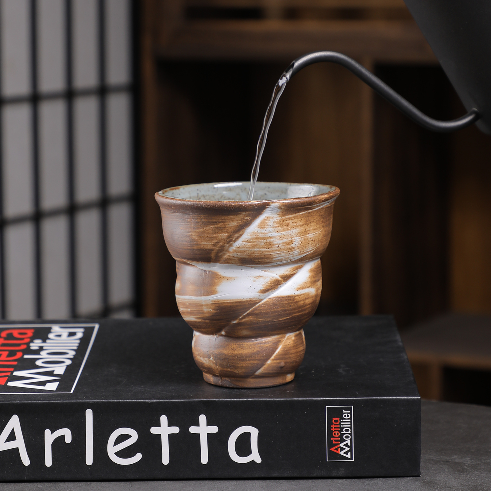 Top Quality Vintage Ceramic Coffee Kiln-Fired Cup, Middle Eastern Handleless Mug, Vintage Rustic Pottery Breakfast Cup_voghion.com