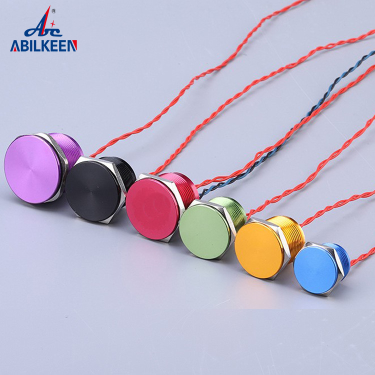 现货供应 22/25/30mm触摸压电开关 IP68防水平头氧化外壳压电开关