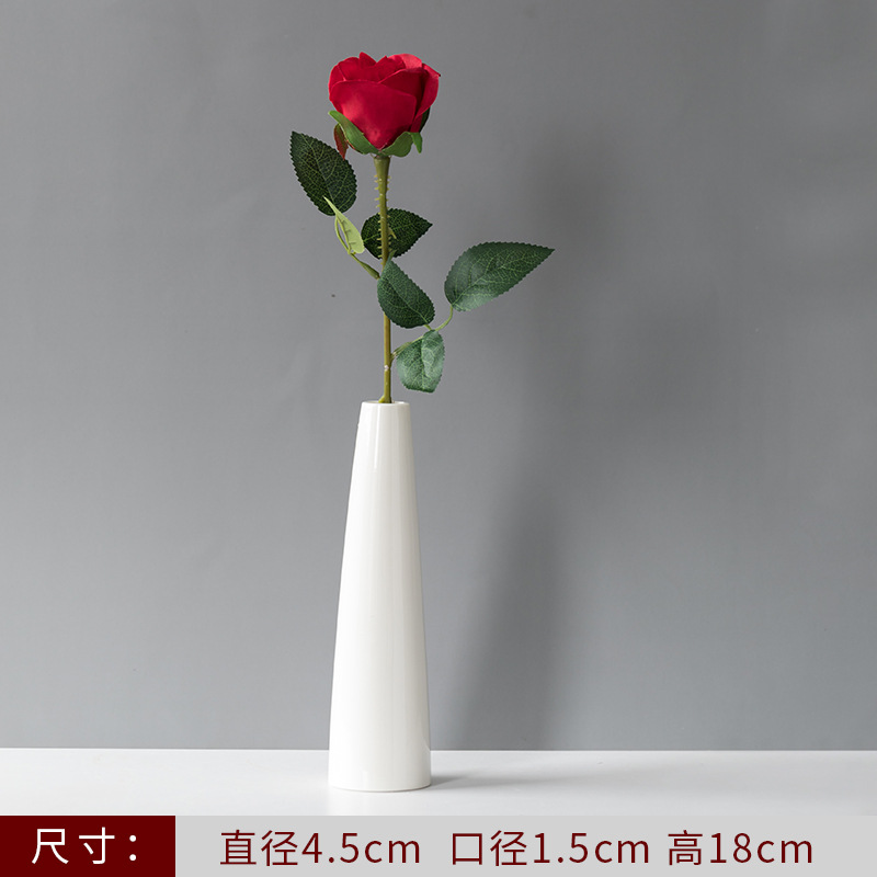 ZW-작은 등대 꽃병 + 빨간 장미