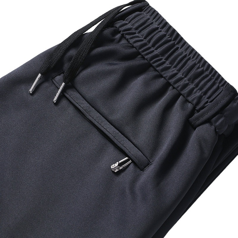 Pantalones deportivos delgados de verano de alta elasticidad para hombres de mediana edad y ancianos más gordos para aumentar los pantalones casuales de cintura alta elásticos rectos sueltos
