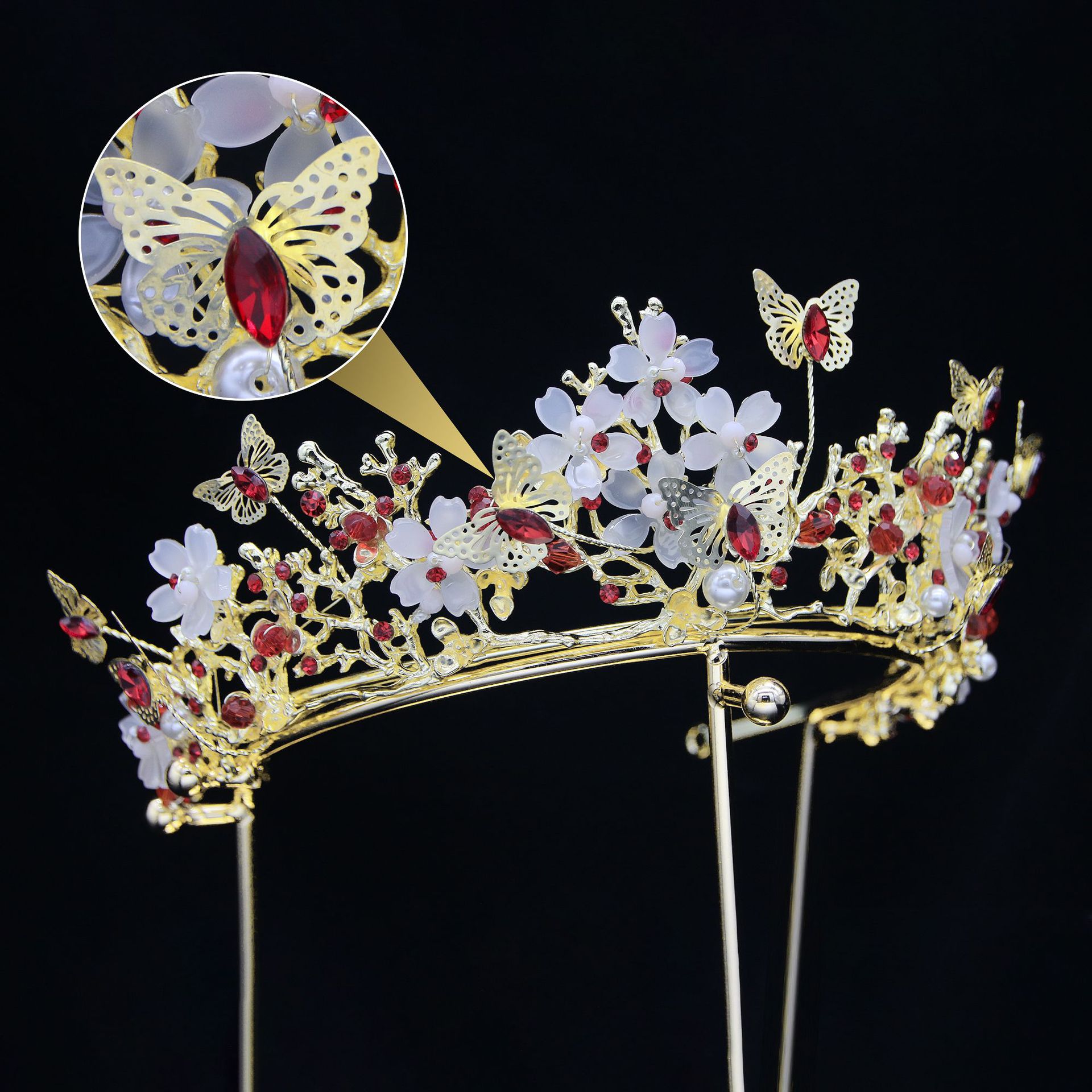 Bride Crown Vintage Style Handmade Hair Accessory For Weddings_voghion.com