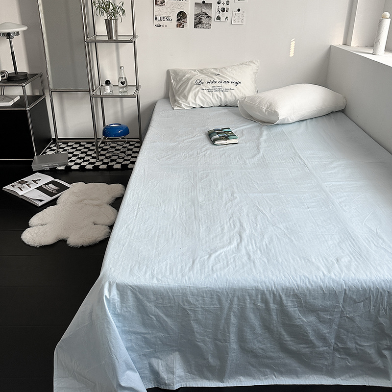 イン無地シンプルな純綿シングルピースベッドシーツ純綿シングルピースキルト 1.8 ボックスシーツマットレスプロテクターベッドカバー卸売