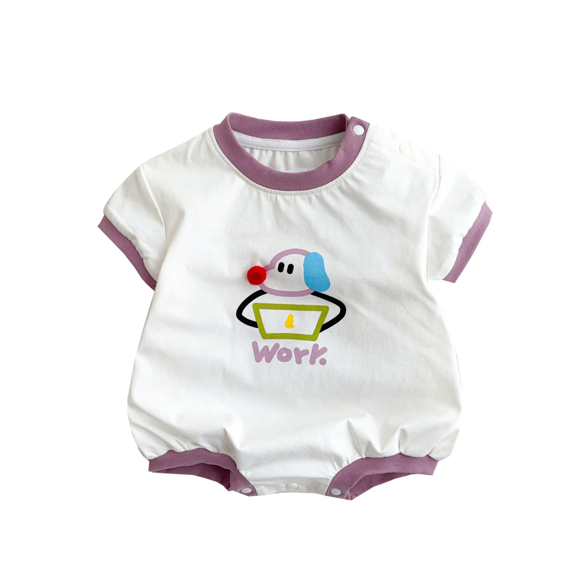 2025 nuevo mameluco de bebé de manga corta para bebés y niños pequeños de línea delgada