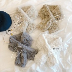 冬用暖かい毛皮風スカーフ、韓国風の雰囲気、軽やかな高級感、DIYスカーフ、冬用女性大人用厚手タイプ