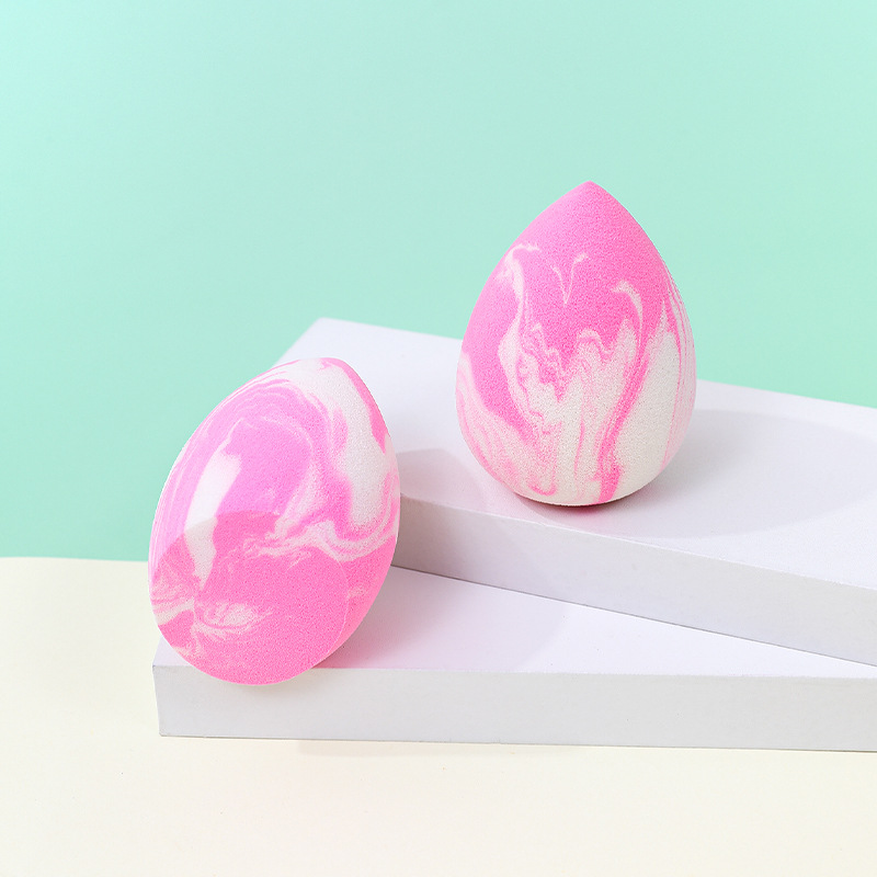 Fábrica personalizada en forma de gota, color mixto, maquillaje de belleza, soplo de polvo de huevo, polvo, húmedo y seco, doble uso, esponja de maquillaje sin látex, cojín de aire