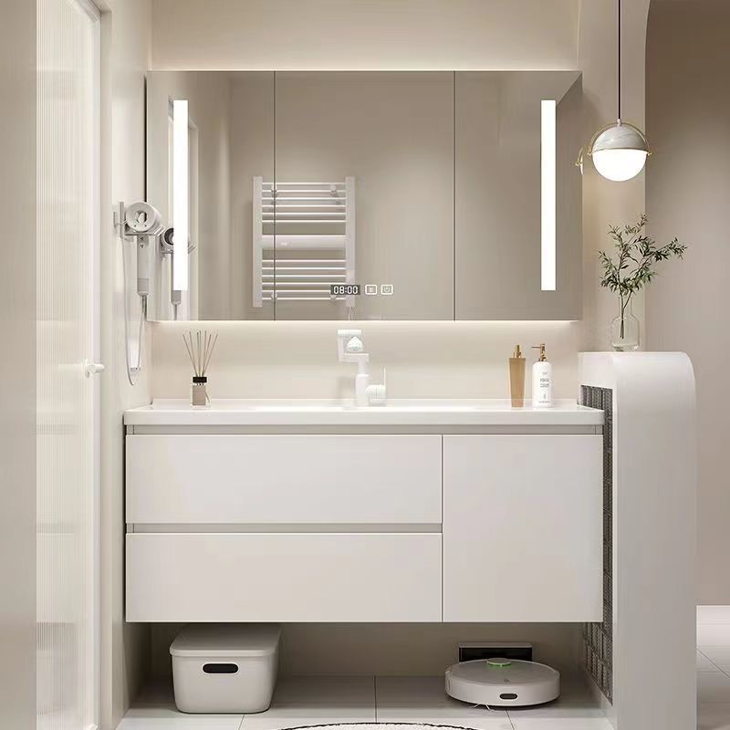 Ceramic Integrated Basin Bathroom Cabinet Combination New Bathroom Modern Simple Washbasin Cabinet Washbasin Bathroom Set