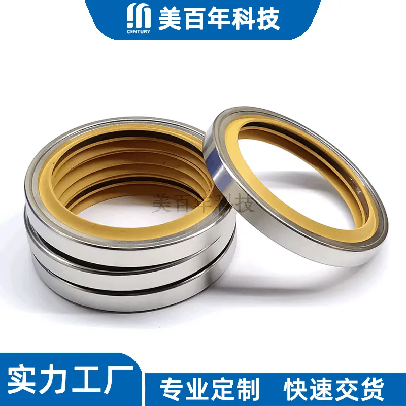 旋转双唇不锈钢油封PTFE金属骨架油封 无油静音空压机密封件