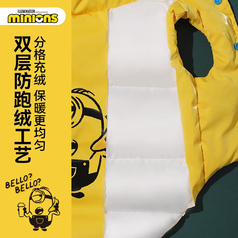 Miniones Amarillos| belloCoffee chaleco de plumón otoño invierno calentamiento ropa de perro chaqueta de plumón para mascotas