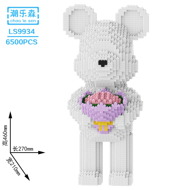 Constructor set Lego DIY small-brick fox toy, multi-size models 17–100 cm, birthday gift