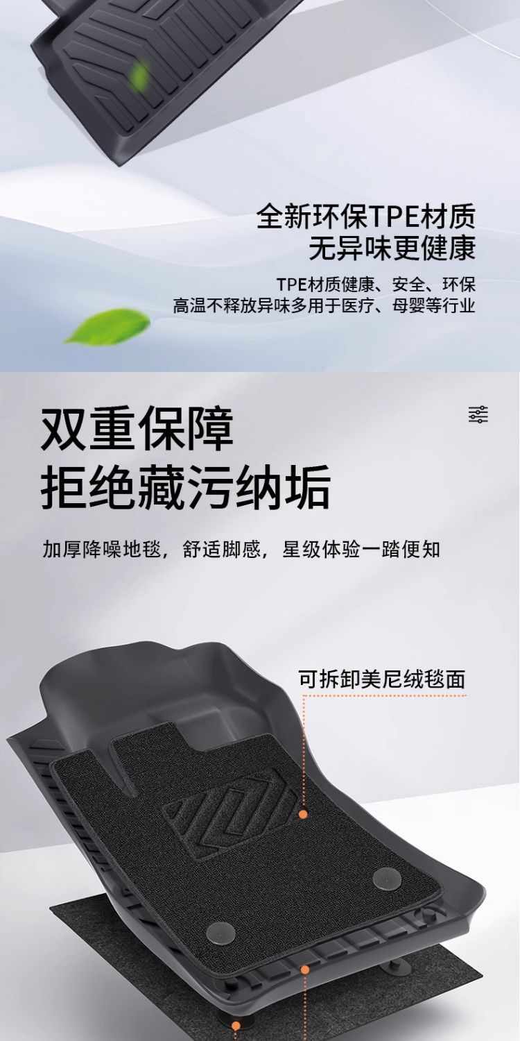Suitable for BYD Qin L foot pad TPE surrounding 24 Qin L main driving carpet pad auto accessories