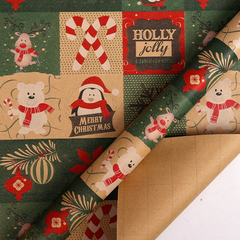 Amazon ロールクリスマス包装紙大型クラフト紙クリスマスツリー DIY 手作り紙ホリデーギフト紙|undefined
