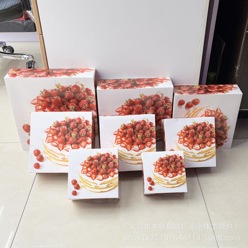 Caja de pastel de fresas hexagonal caja de pastel de boda caja de pastel de cumpleaños caja de pan embalaje de horneado