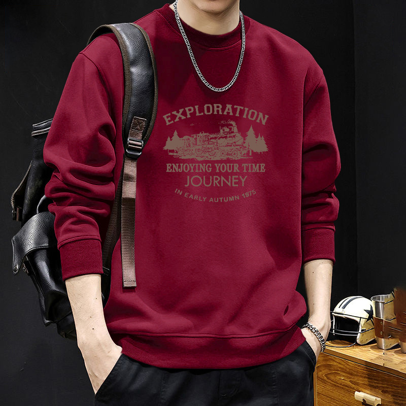 Camisa de cuello redondo rojo vino regular - 2574