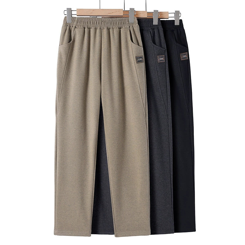 Женские брюки среднего и пожилого возраста осенью и зимой бархатные толстые прямые брюки для мамы среднего возраста новые эластические женские повседневные брюки с высокой талией