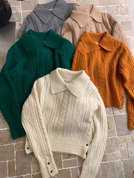 Heavyweight 100% soft wool!Thick and warm~Korean loose lapel twist…